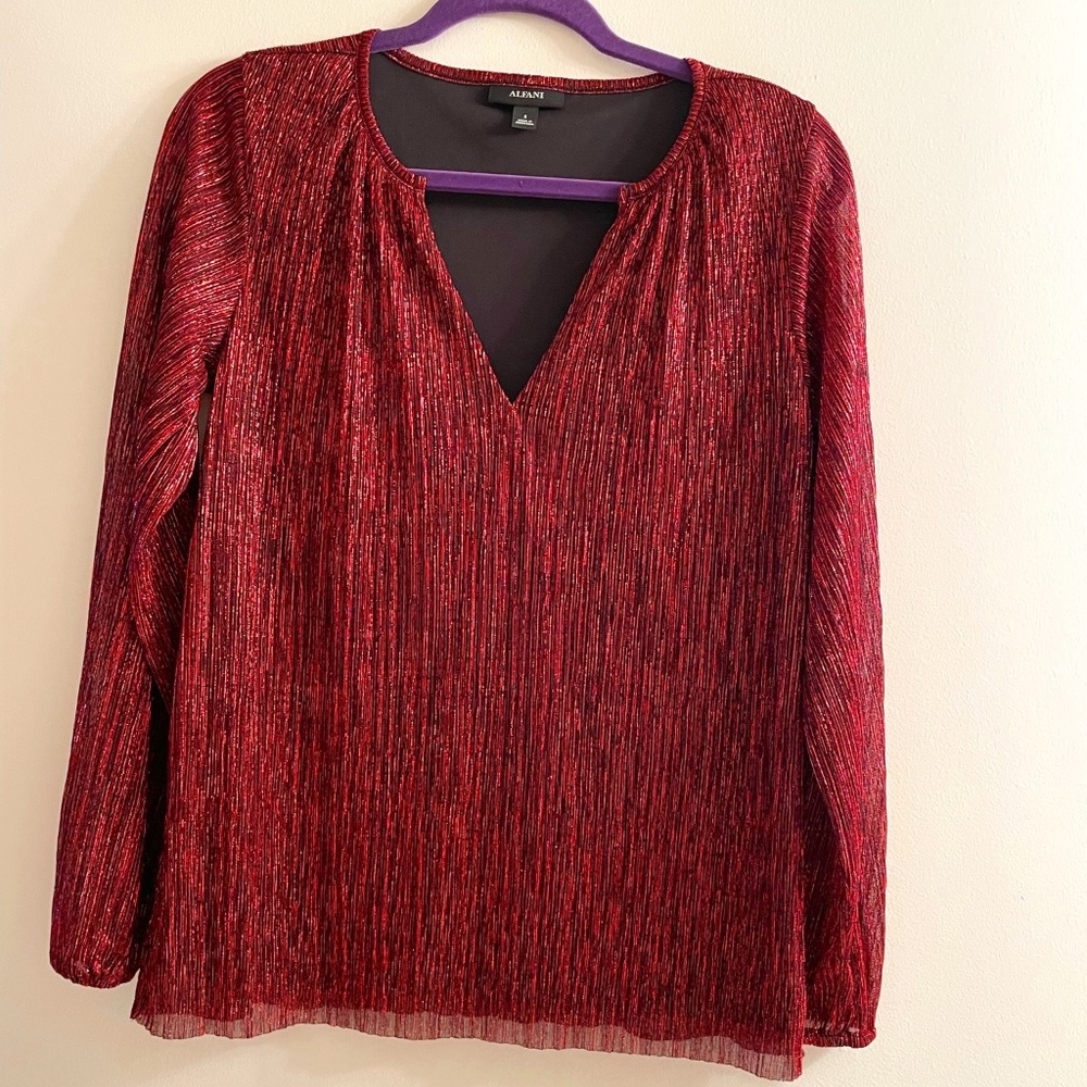 Sparkly red  top for the holidays or any festive event.